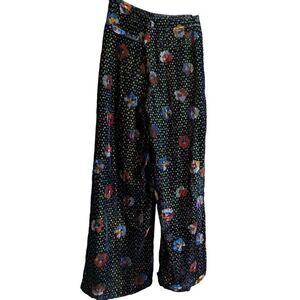Anthropologie Eva Franco pasquette velvet floral wide leg pants 0